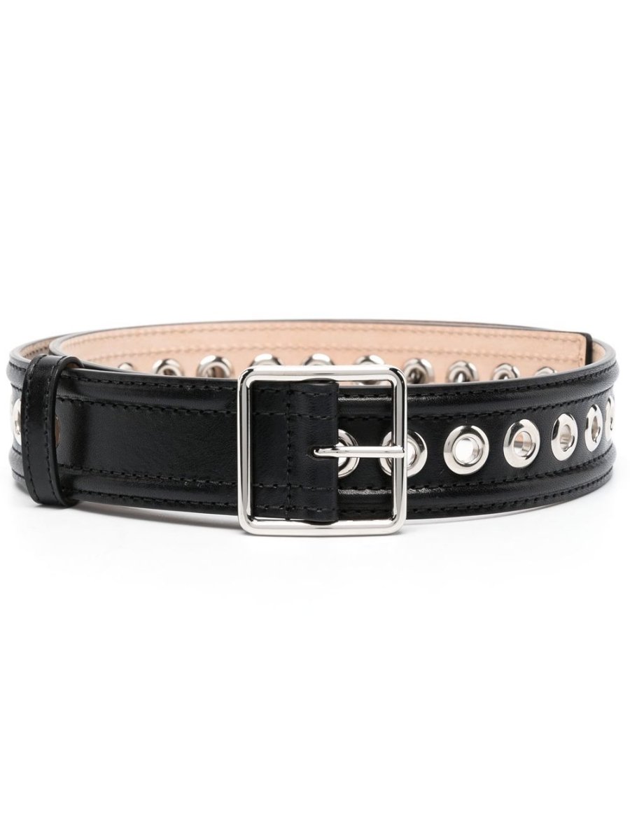 Alexander McQueen eyelet - detail leather belt - mondo moda griffe