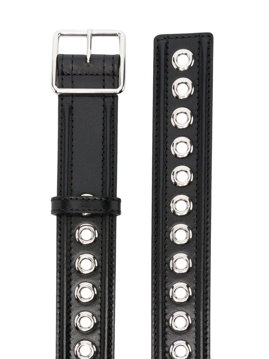 Alexander McQueen eyelet - detail leather belt - mondo moda griffe