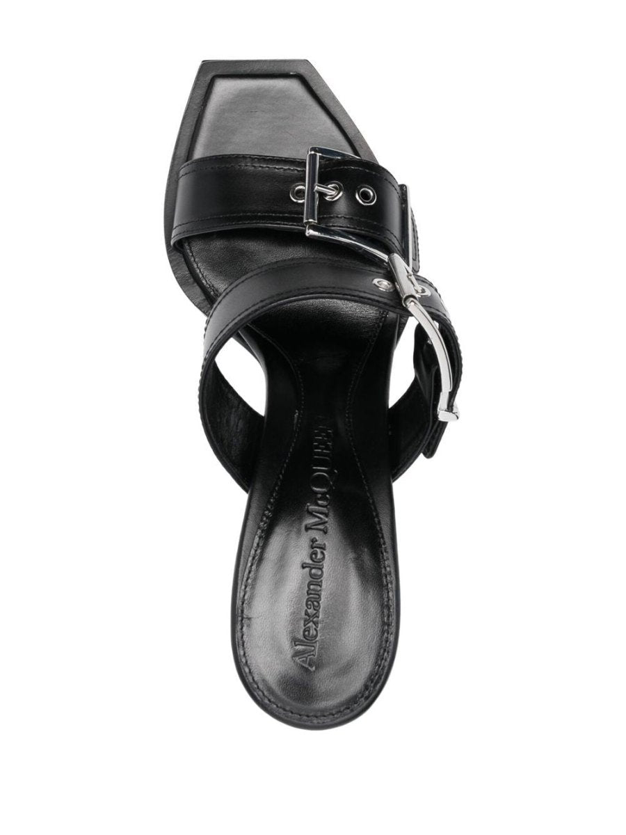Alexander McQueen 100mm Buckled Leather Sandals - mondo moda griffe