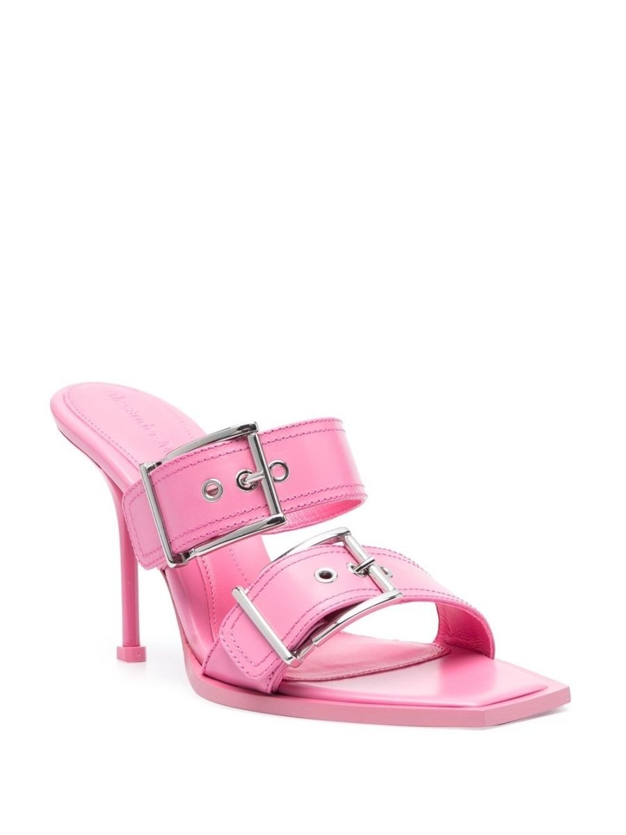 Alexander McQueen 100mm Buckle Leather Sandals - mondo moda griffe