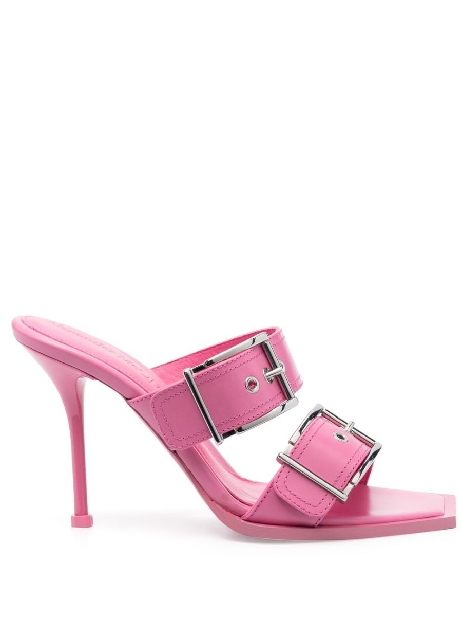 Alexander McQueen 100mm Buckle Leather Sandals - mondo moda griffe