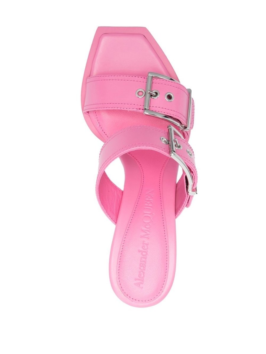 Alexander McQueen 100mm Buckle Leather Sandals - mondo moda griffe