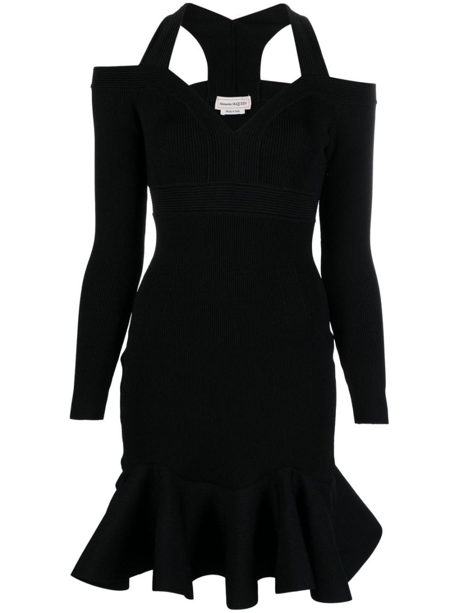 Alexander McQueen Short knitted dress with V - neck - mondo moda griffe