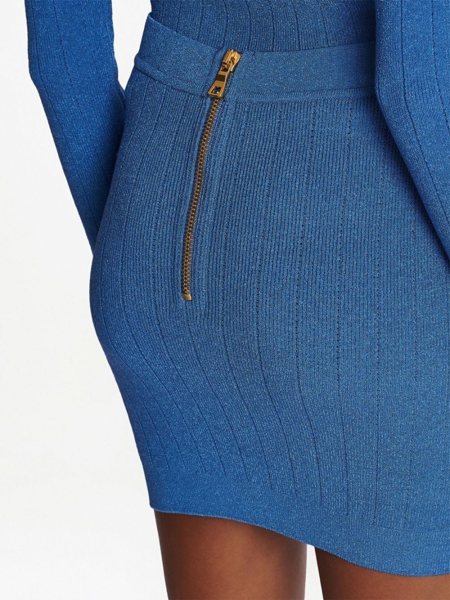 Balmain Button - detail knitted miniskirt - mondo moda griffe