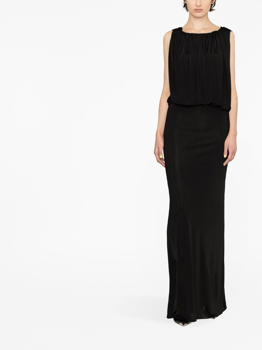 Saint Laurent draped sleeveless jersey dress - mondo moda griffe
