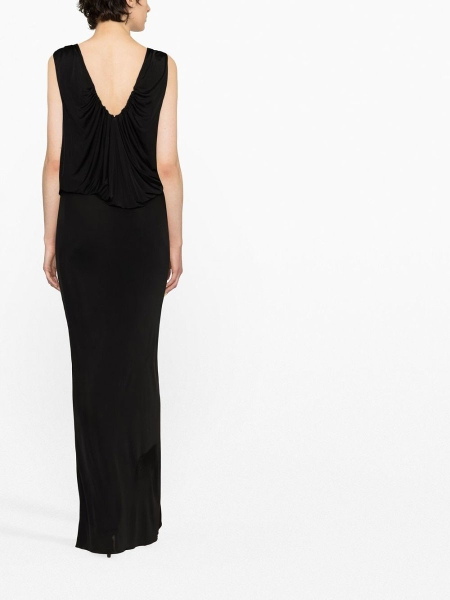 Saint Laurent draped sleeveless jersey dress - mondo moda griffe