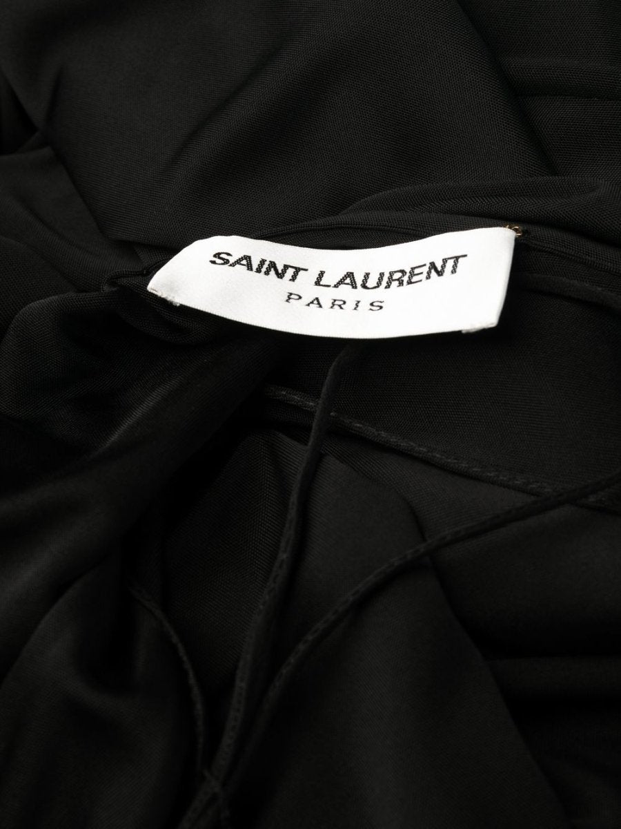 Saint Laurent draped sleeveless jersey dress - mondo moda griffe