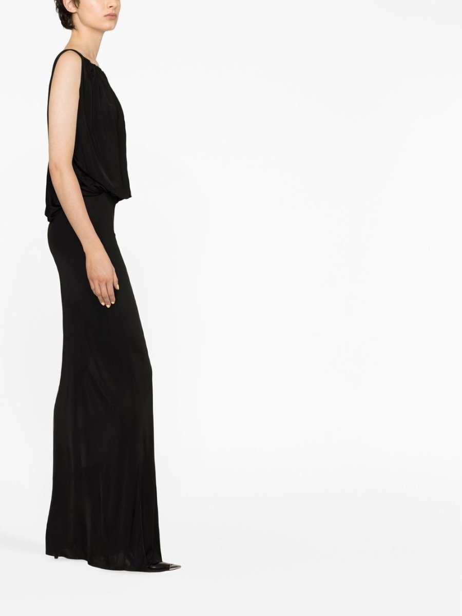 Saint Laurent draped sleeveless jersey dress - mondo moda griffe