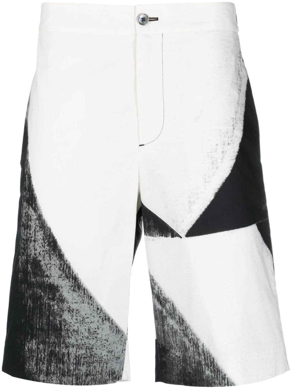 Alexander McQueen abstract - print cotton bermuda shorts - mondo moda griffe