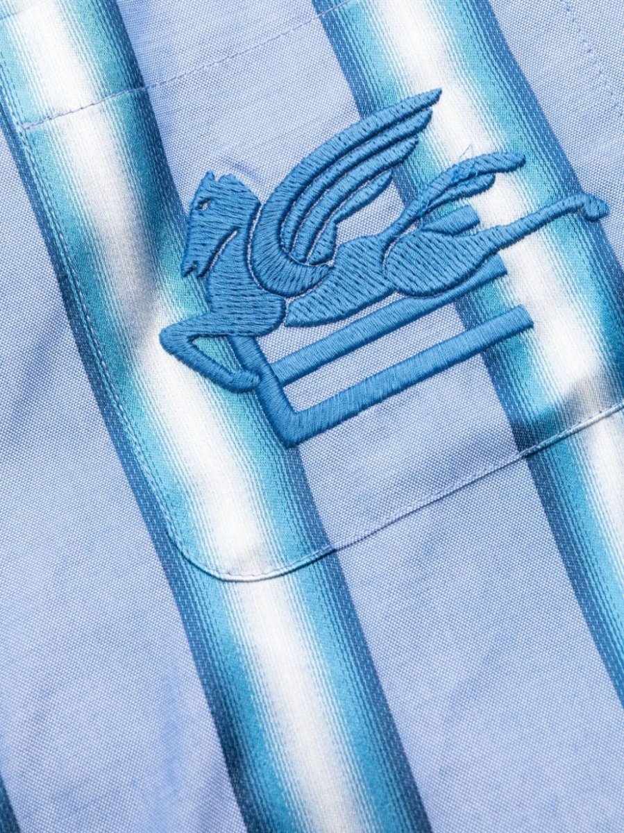 Etro Vertical - stripe long - sleeve shirt dress - mondo moda griffe