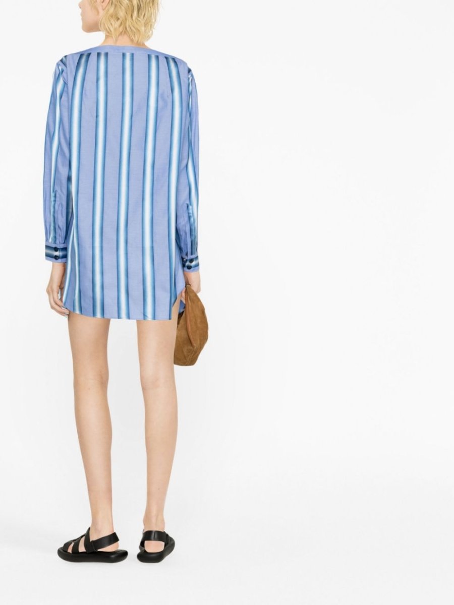 Etro Vertical - stripe long - sleeve shirt dress - mondo moda griffe