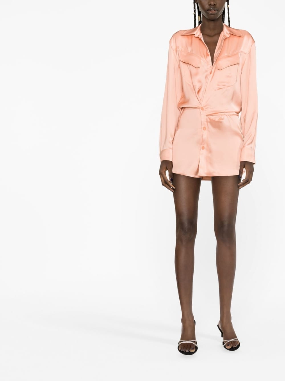Off White twist - detail shirt dress - mondo moda griffe