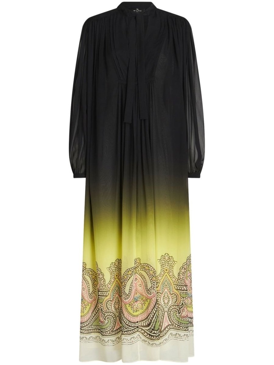 Etro Silk dress with paisley print and gradient effect - mondo moda griffe
