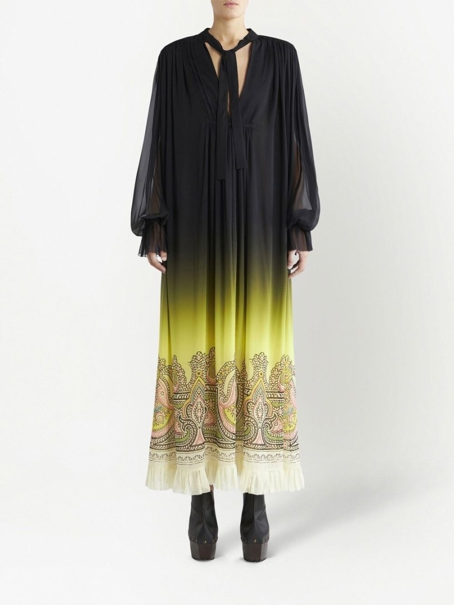 Etro Silk dress with paisley print and gradient effect - mondo moda griffe