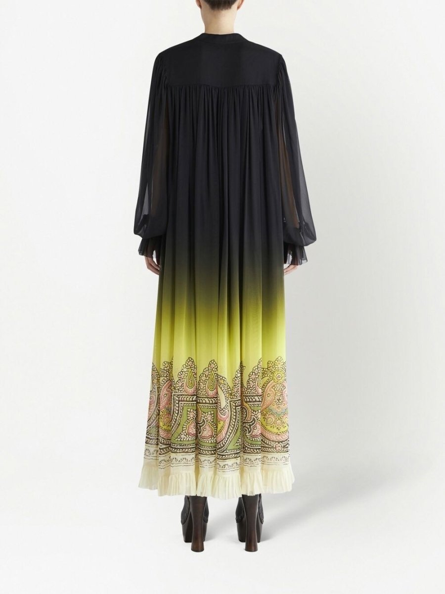 Etro Silk dress with paisley print and gradient effect - mondo moda griffe
