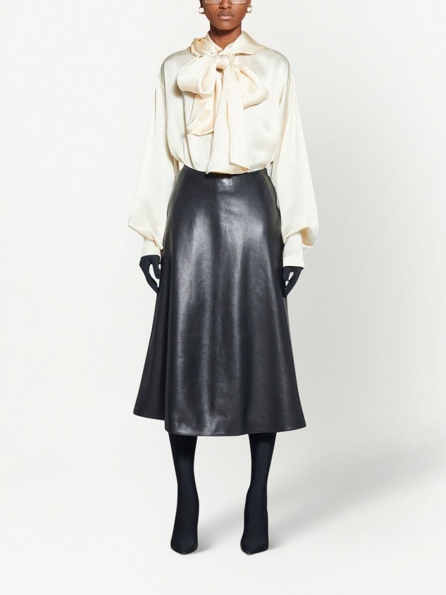 Balenciaga leather midi skirt - mondo moda griffe