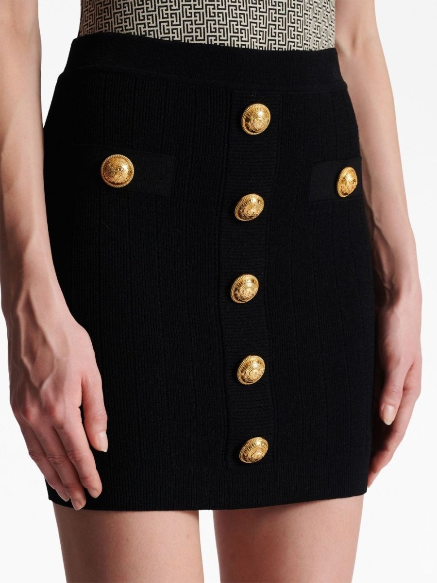 Balmain Button - detail knitted miniskirt - mondo moda griffe