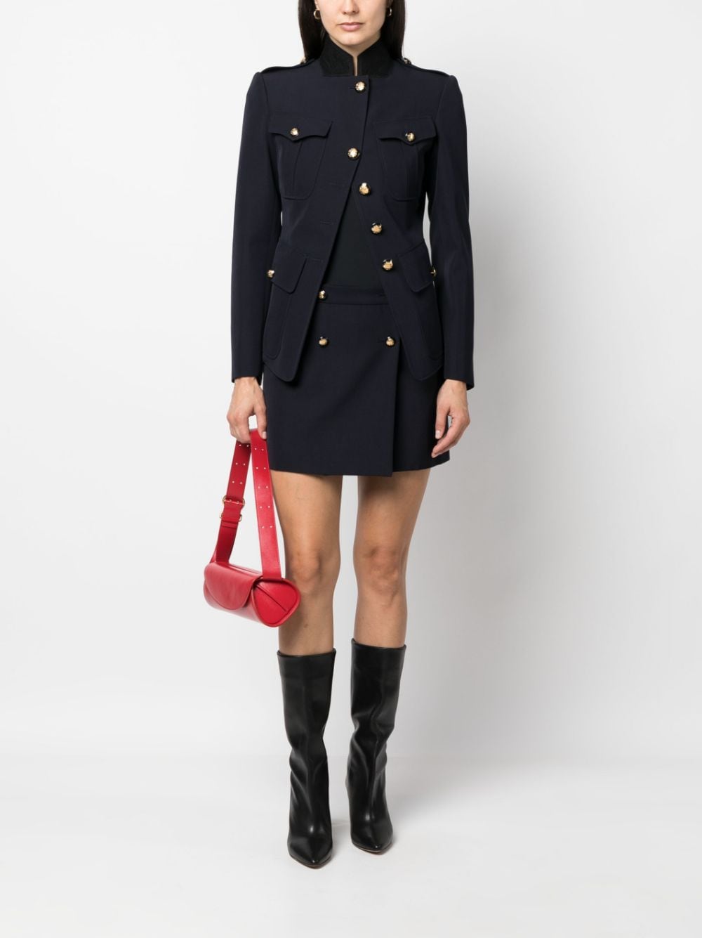 Alexander McQueen wool - cotton blend mini wrap skirt - mondo moda griffe