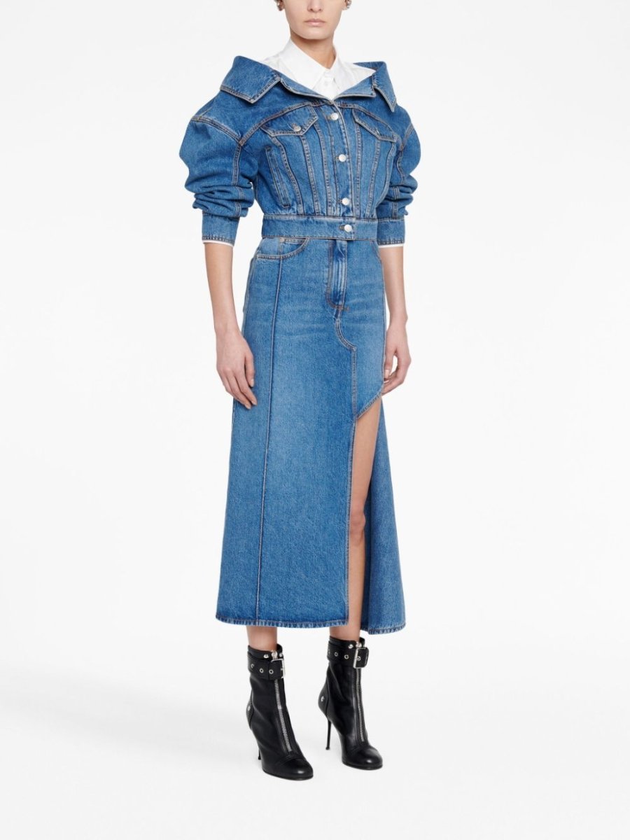 Alexander McQueen denim midi skirt - mondo moda griffe