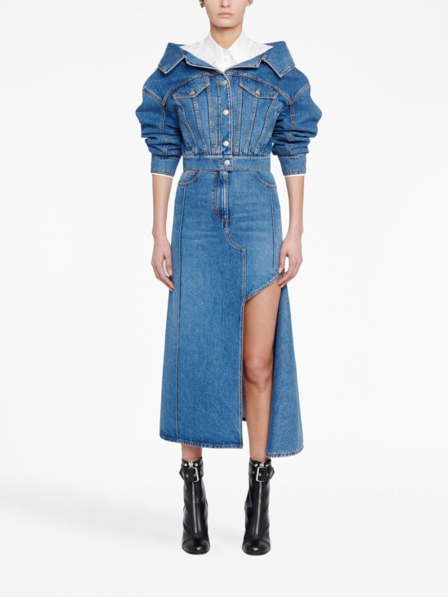 Alexander McQueen denim midi skirt - mondo moda griffe