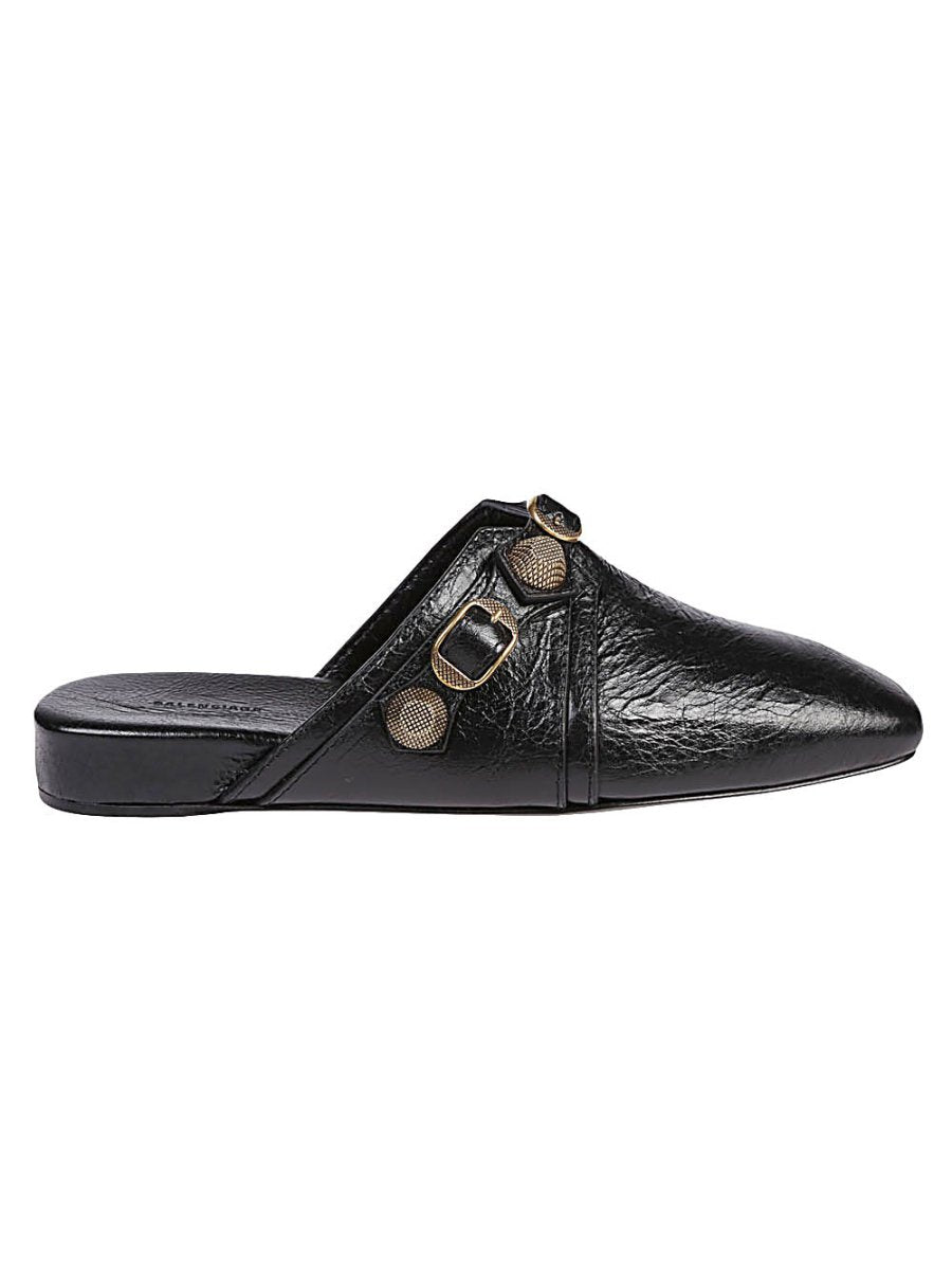 Balenciaga Cozy Cagole leather mules in black - mondo moda griffe
