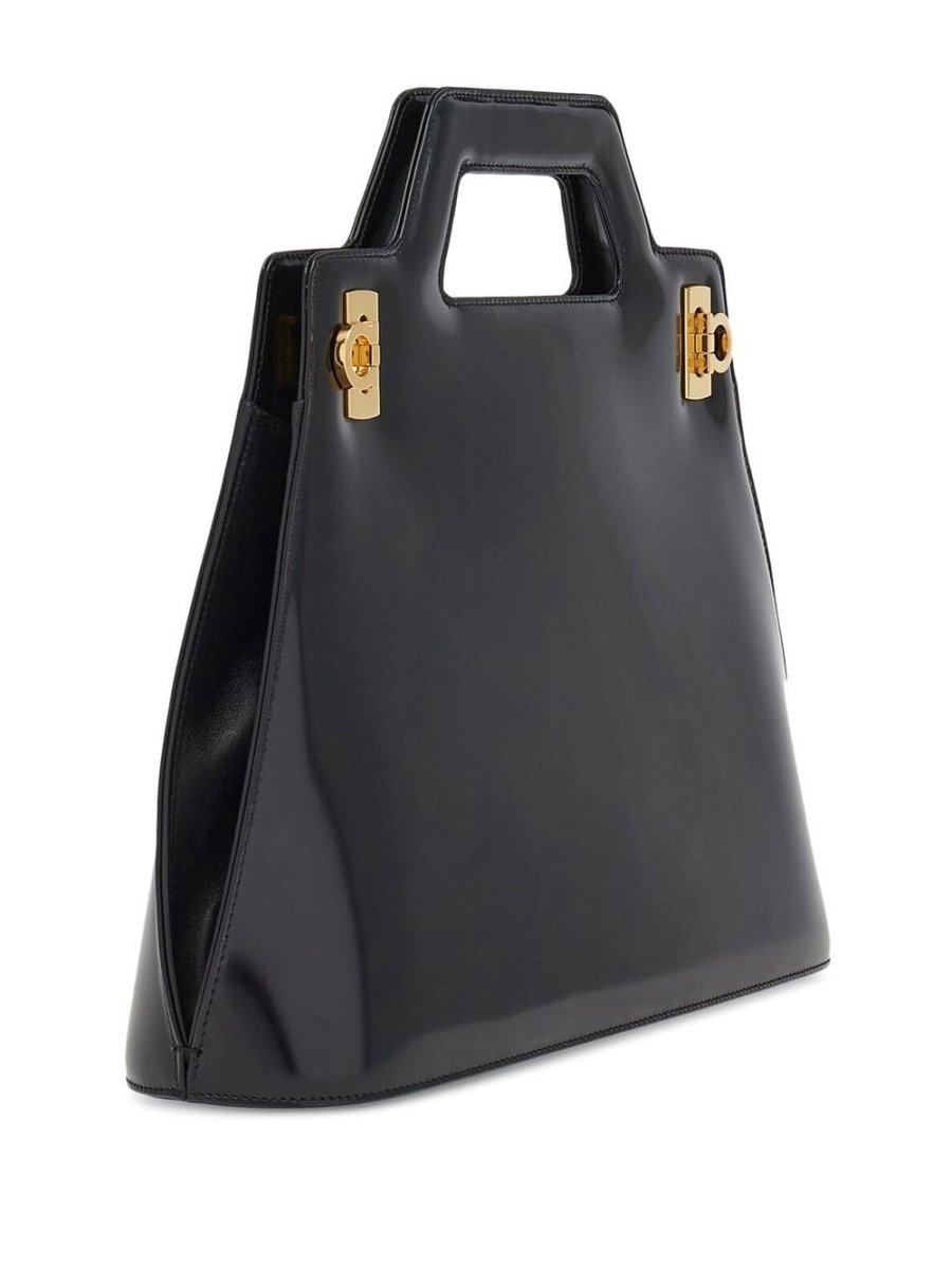 Ferragamo top - handle Leather Tote Bag - mondo moda griffe