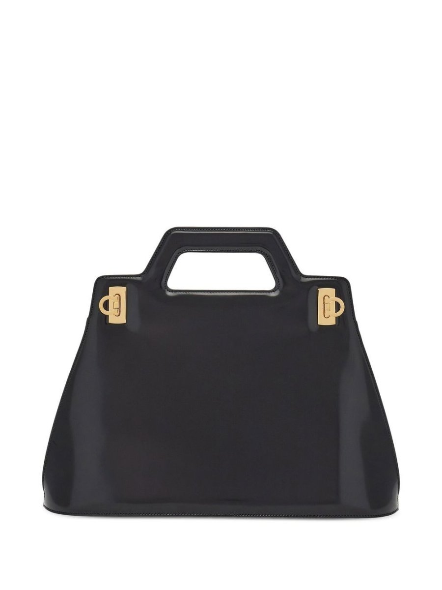 Ferragamo top - handle Leather Tote Bag - mondo moda griffe