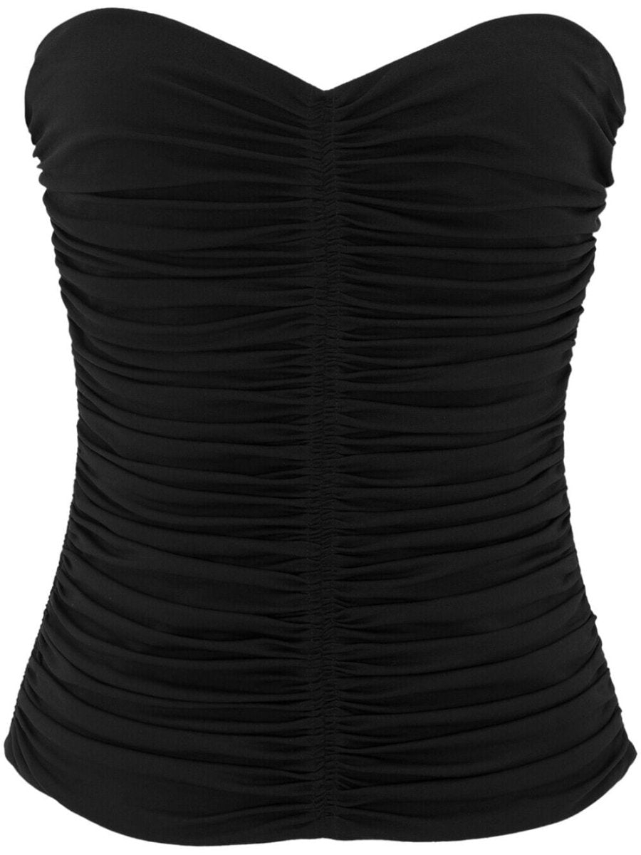 Saint Laurent ruched strapless top - mondo moda griffe
