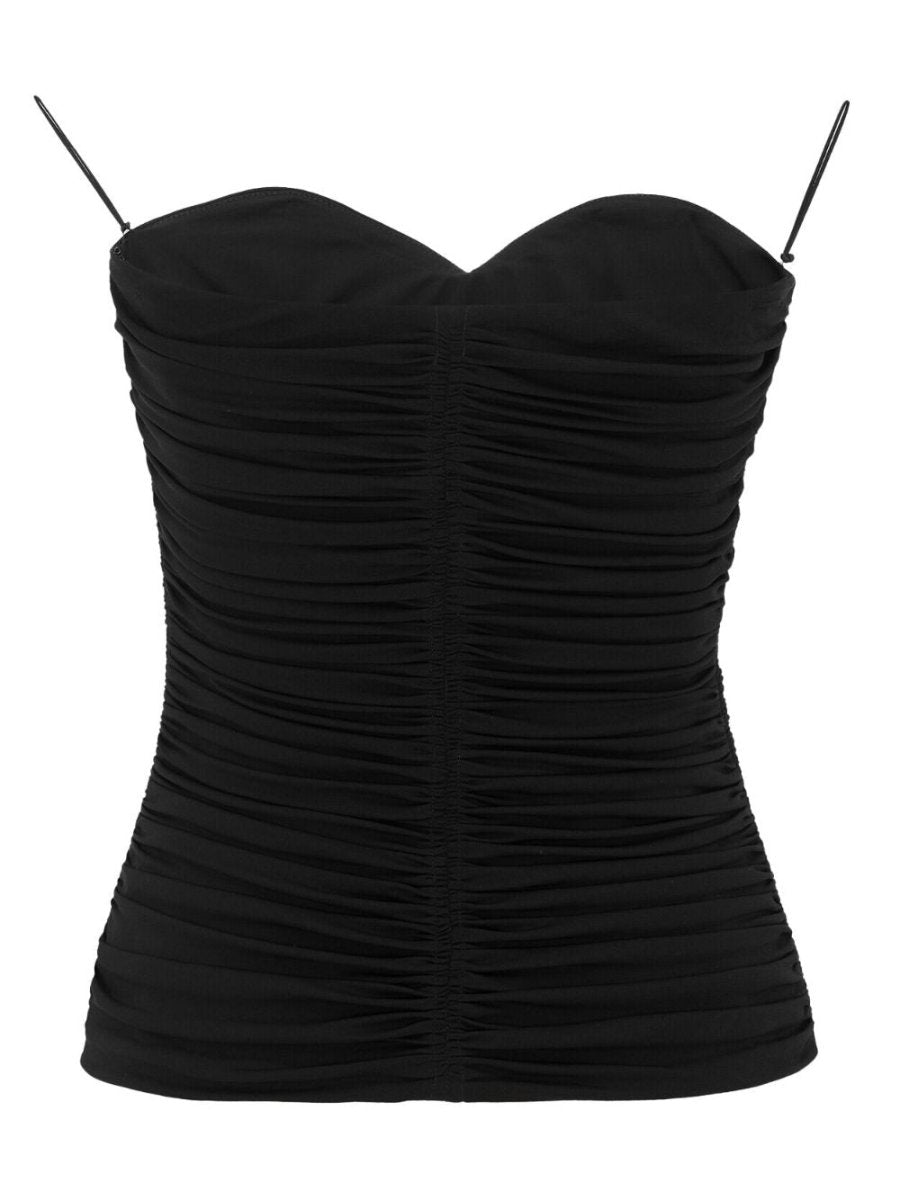 Saint Laurent ruched strapless top - mondo moda griffe