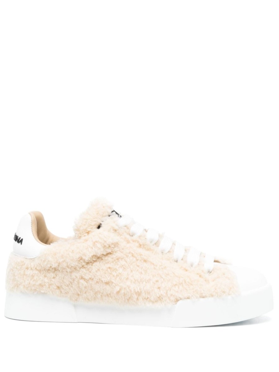 Dolce & Gabbana leather sneakers with embossed logo - mondo moda griffe