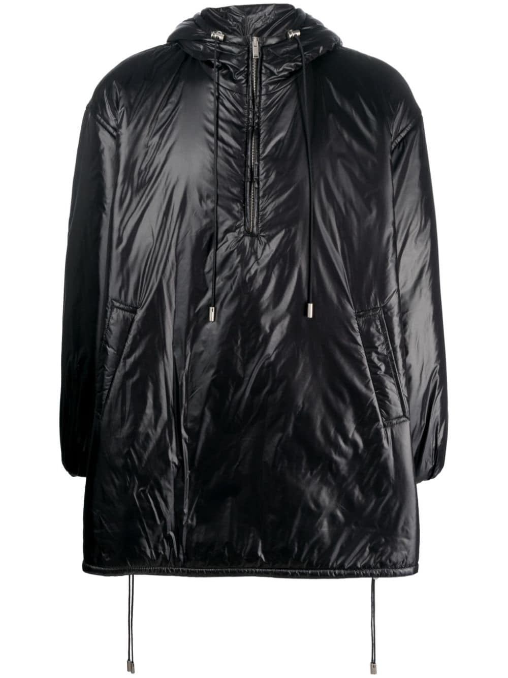 Saint Laurent Cassandre logo - embossed hooded raincoat - mondo moda griffe