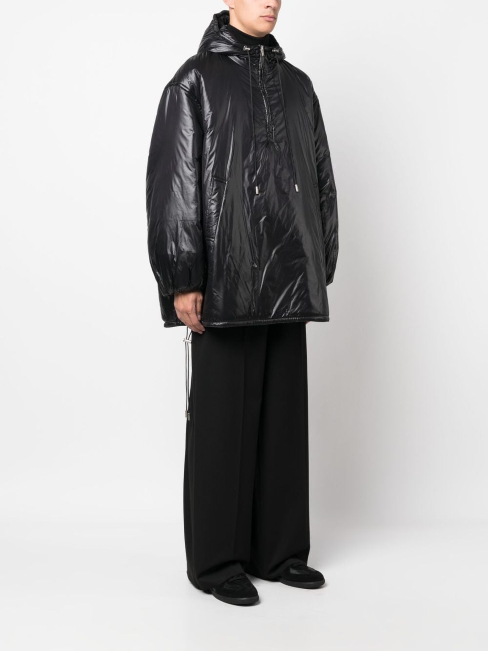 Saint Laurent Cassandre logo - embossed hooded raincoat - mondo moda griffe