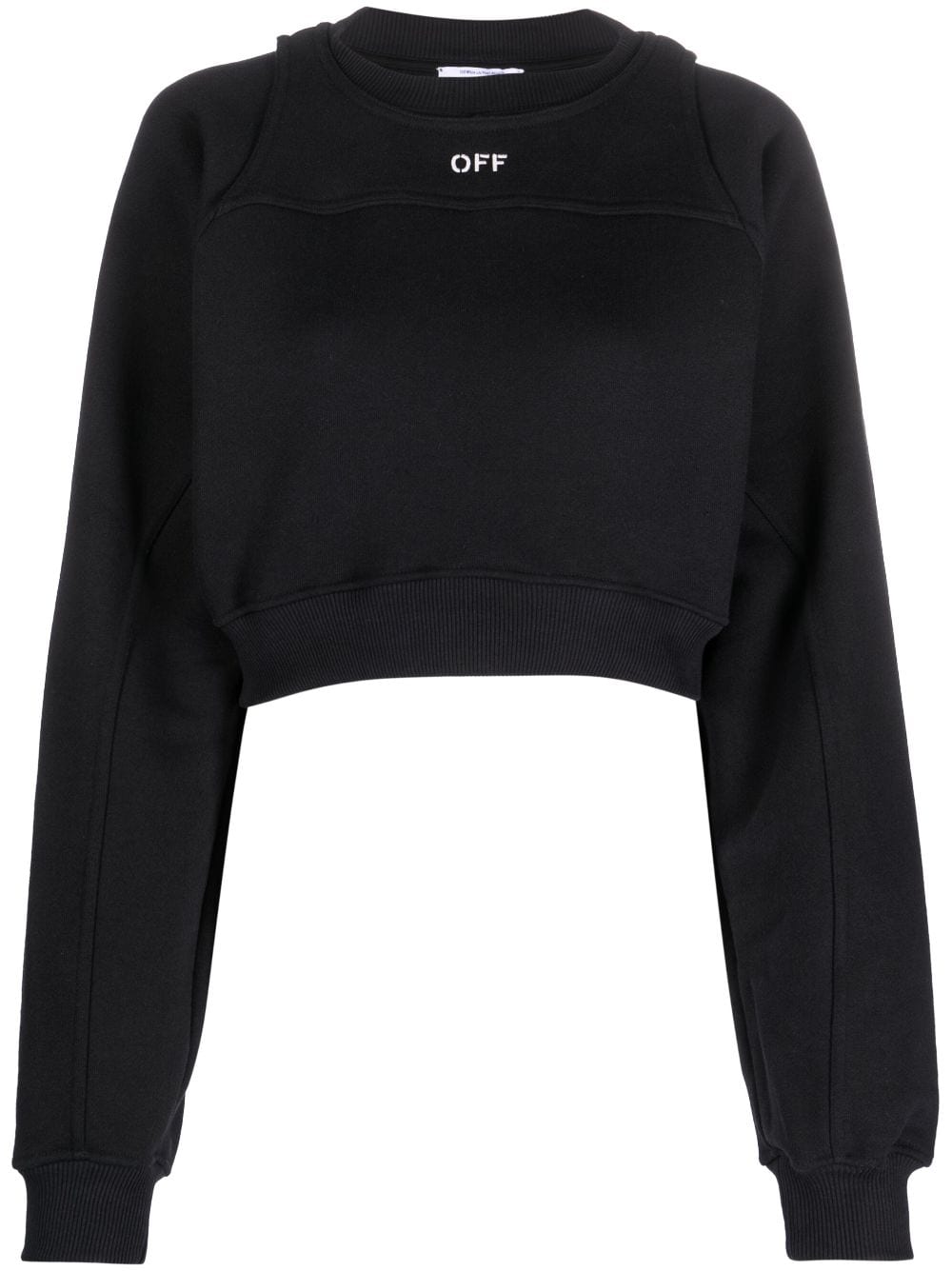 Off White Printed Crop Sweatshirt - mondo moda griffe