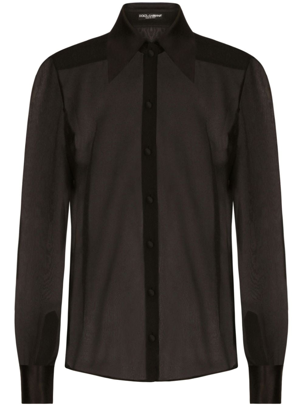 Dolce & Gabbana Silk chiffon shirt with satin details - mondo moda griffe