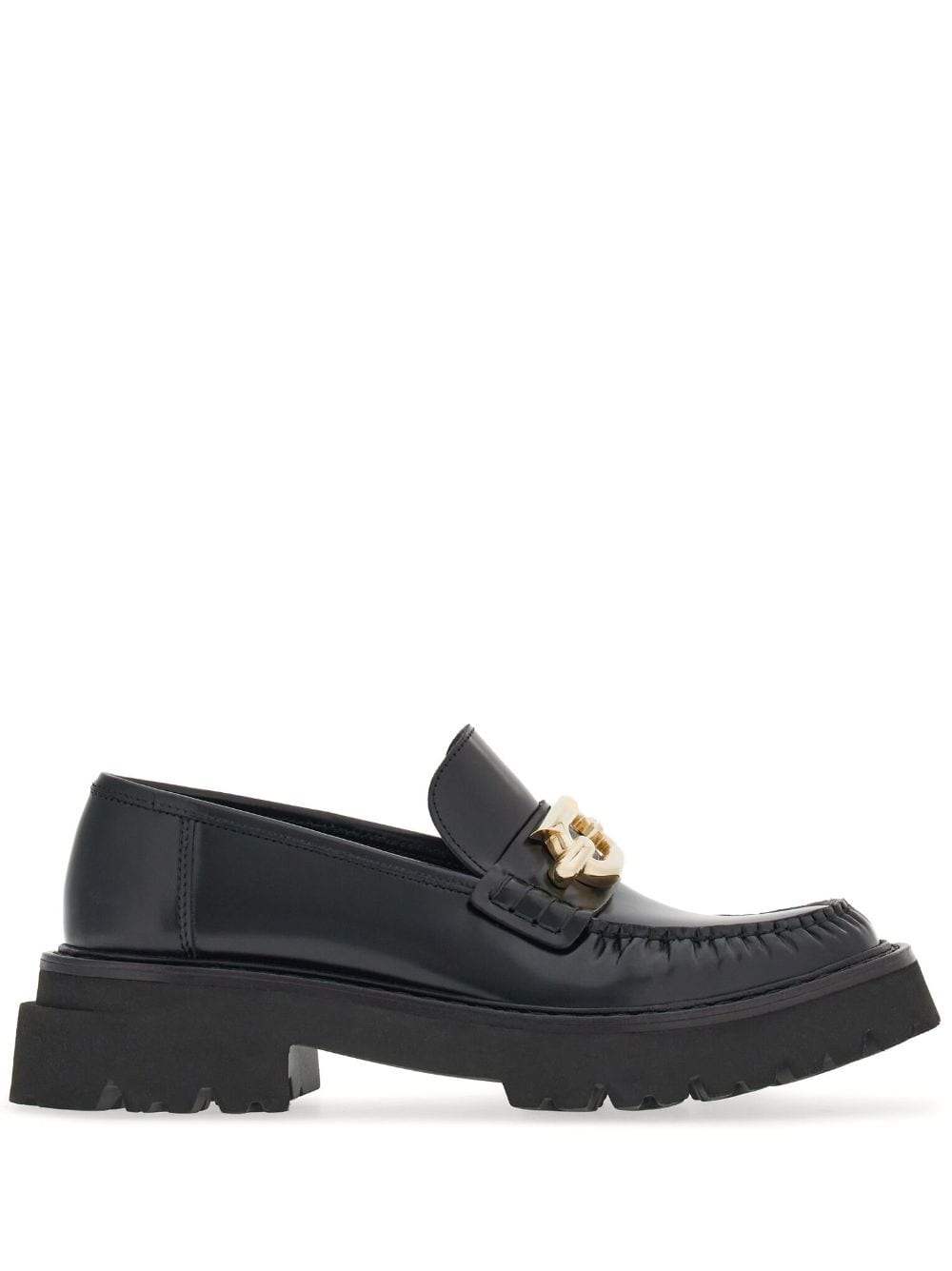 Ferragamo Gancini - buckle Leather Loafers - mondo moda griffe