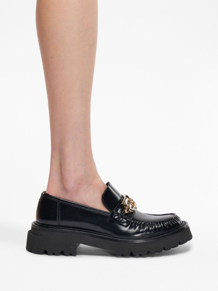 Ferragamo Gancini - buckle Leather Loafers - mondo moda griffe