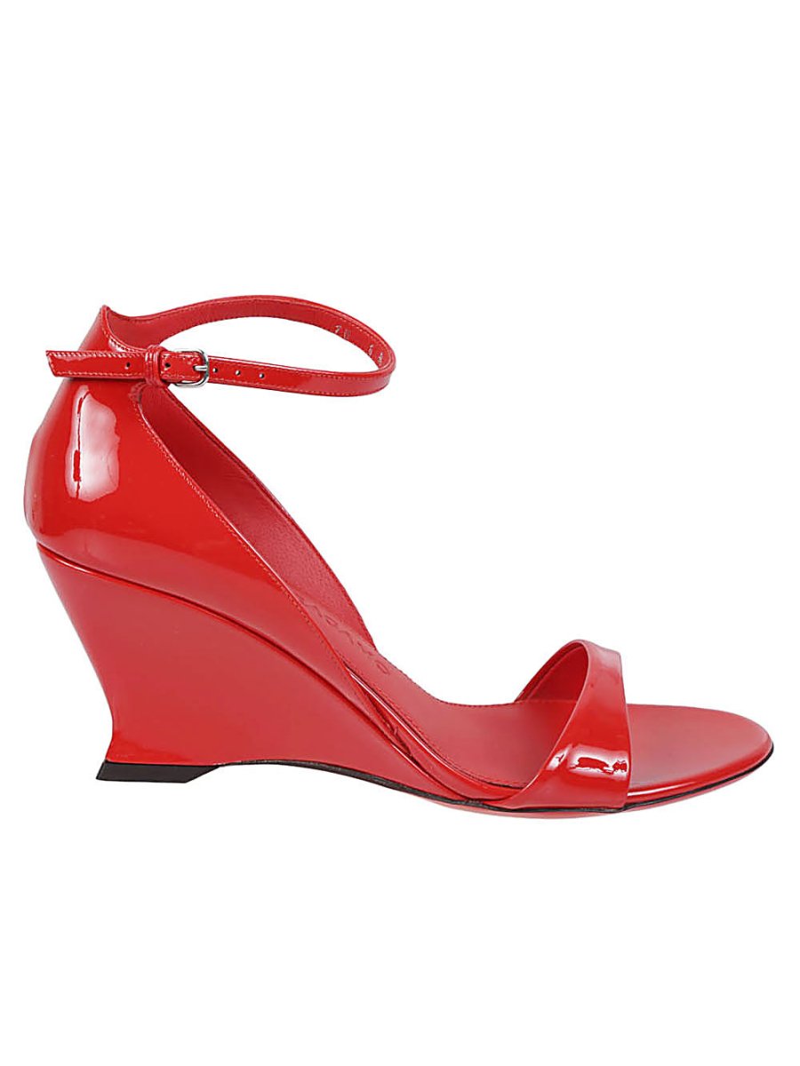 Ferragamo leather wedge sandals with open toe - mondo moda griffe