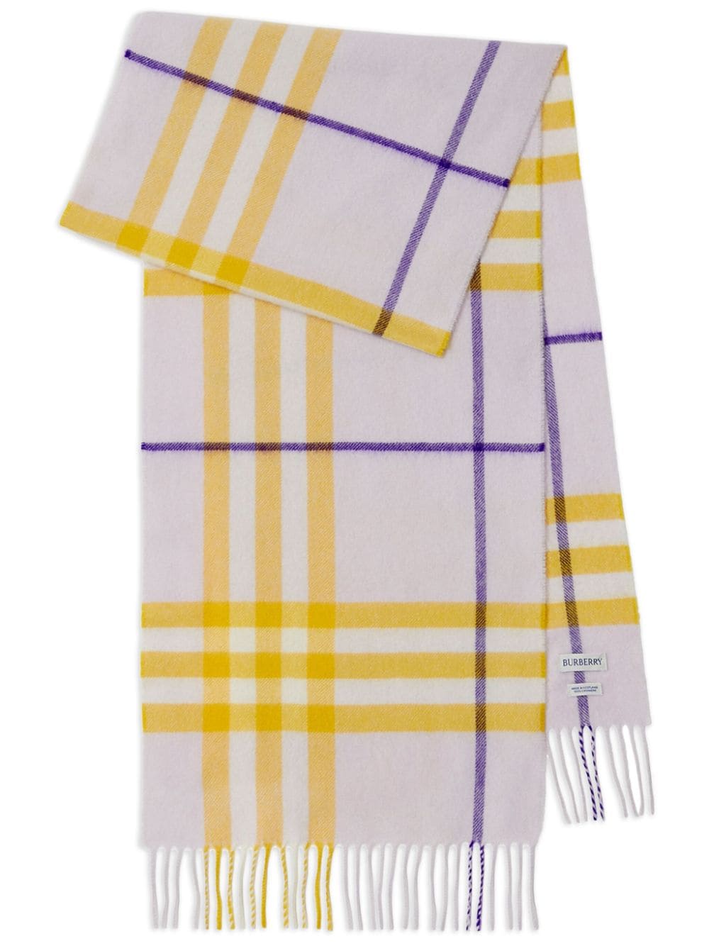 Burberry checked fringed - edge cashmere scarf - mondo moda griffe