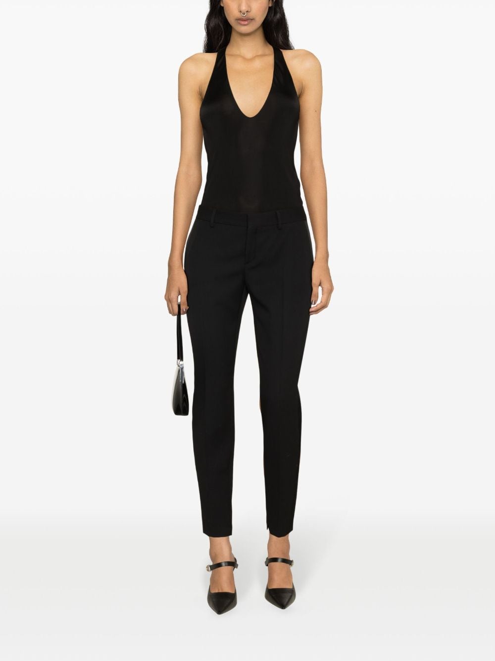 Saint Laurent plunging satin tank top - mondo moda griffe