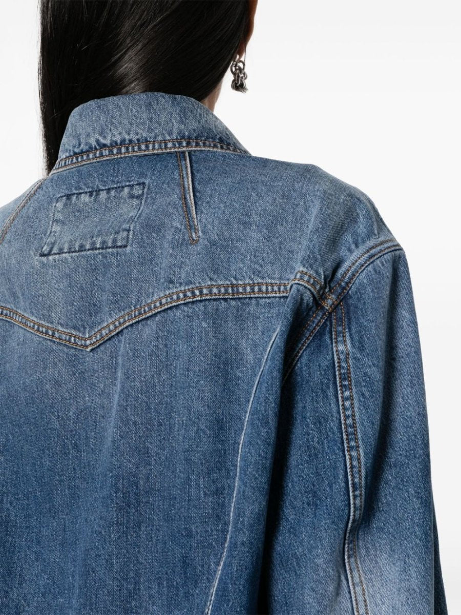 Alexander McQueen Cropped denim jacket - mondo moda griffe