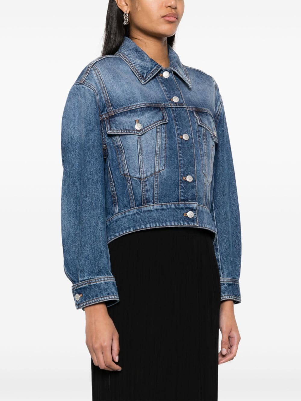 Alexander McQueen Cropped denim jacket - mondo moda griffe