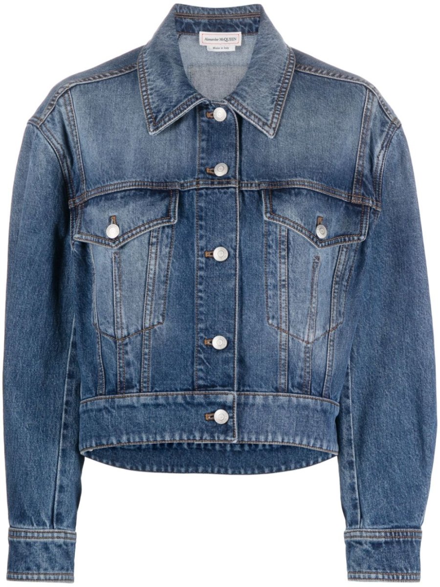 Alexander McQueen Cropped denim jacket - mondo moda griffe
