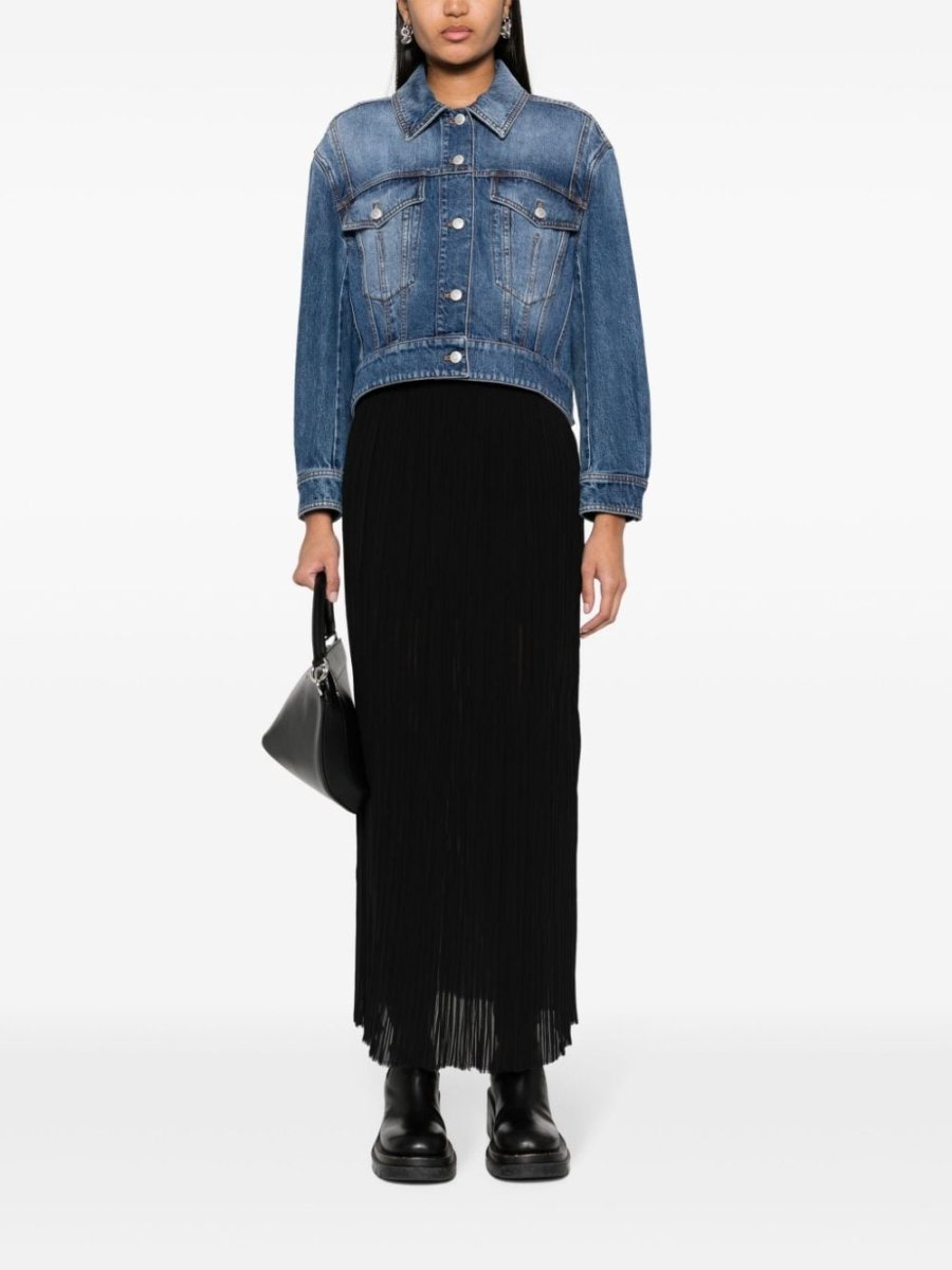 Alexander McQueen Cropped denim jacket - mondo moda griffe
