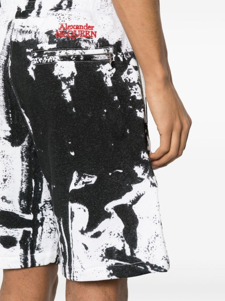 Alexander McQueen paint - splatter cotton shorts - mondo moda griffe