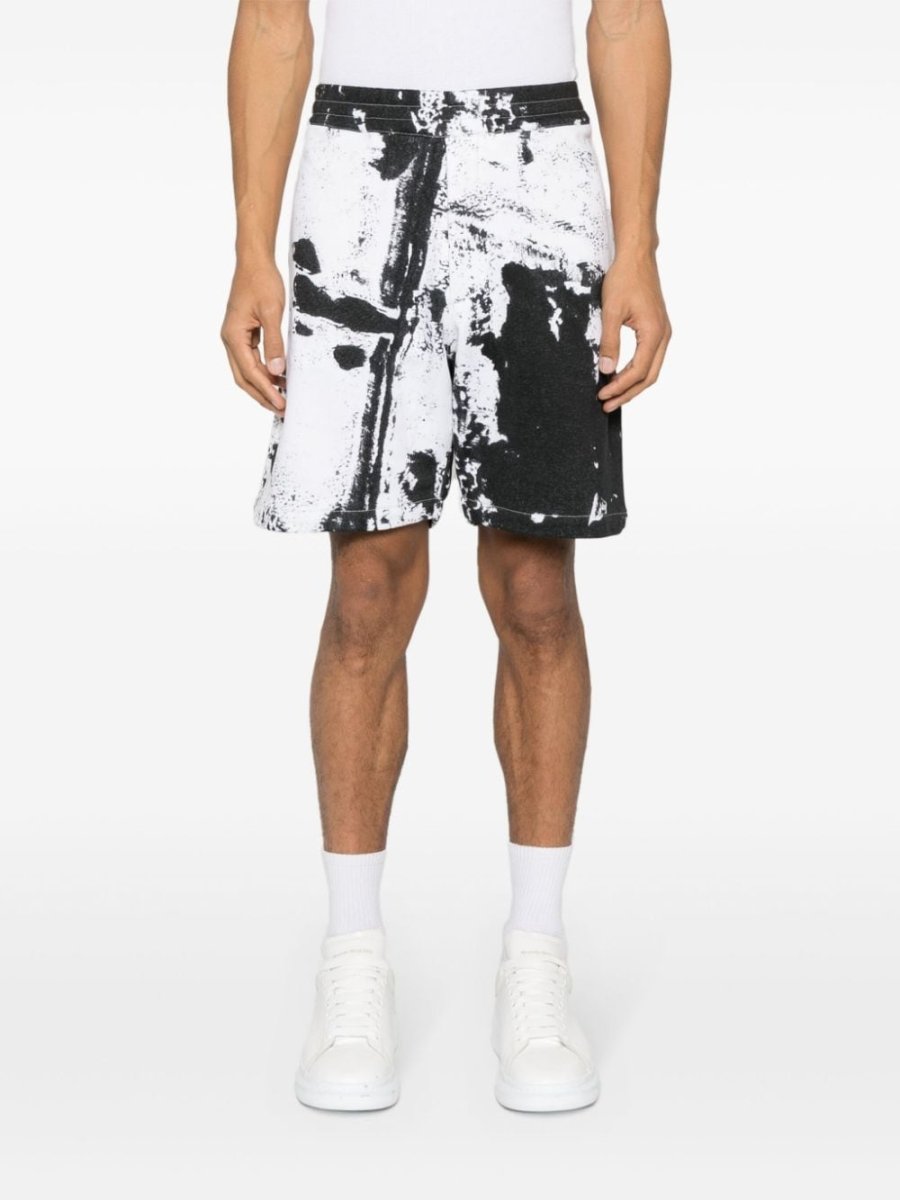 Alexander McQueen paint - splatter cotton shorts - mondo moda griffe