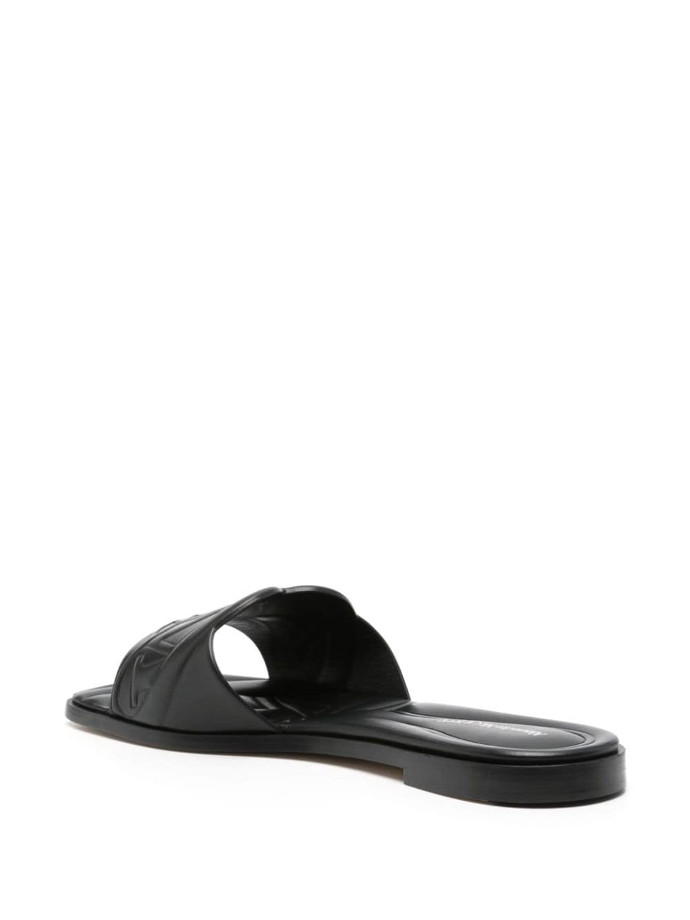 Alexander McQueen logo - embossed leather sandals - mondo moda griffe