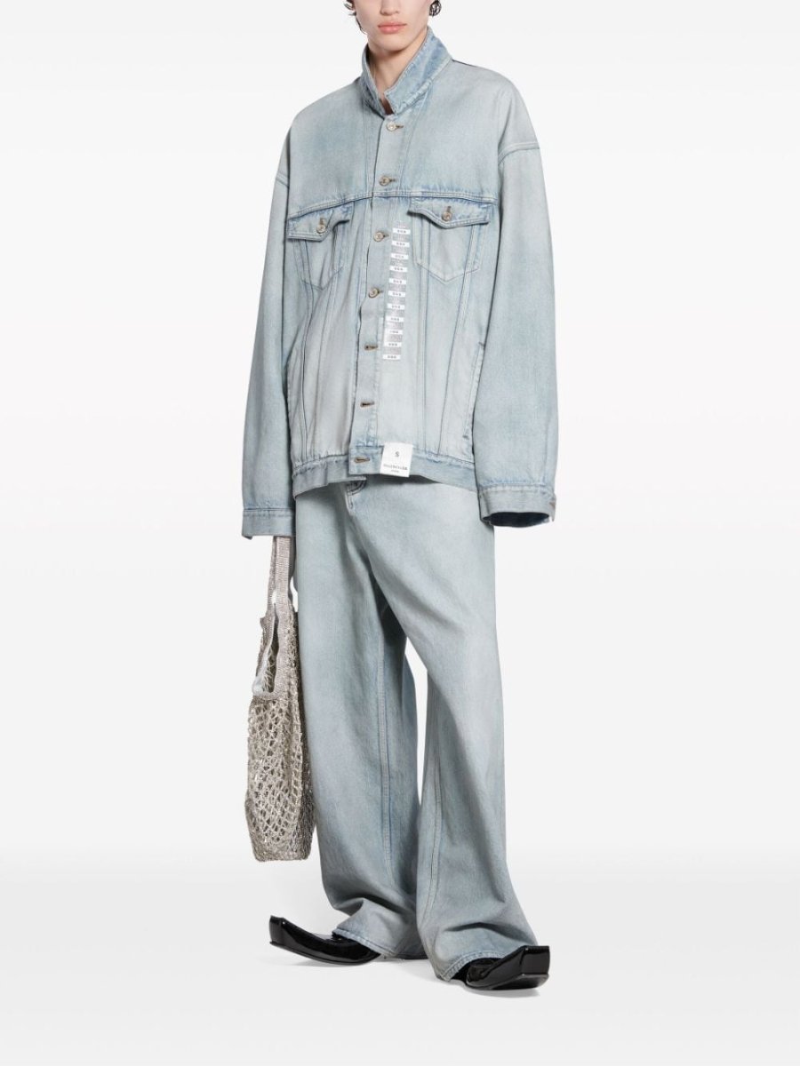 Balenciaga Denim jacket with flap pockets and drop shoulder - mondo moda griffe