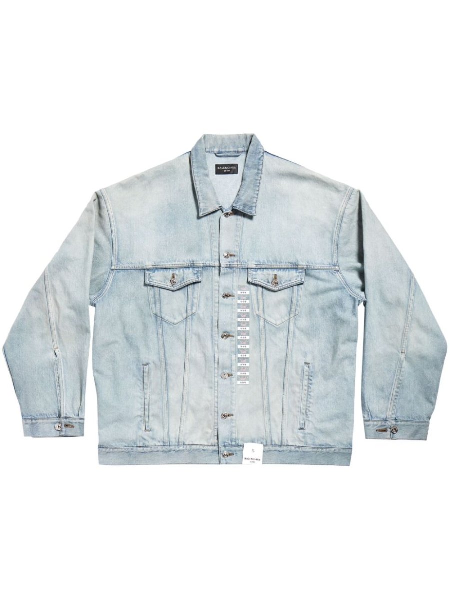 Balenciaga Denim jacket with flap pockets and drop shoulder - mondo moda griffe