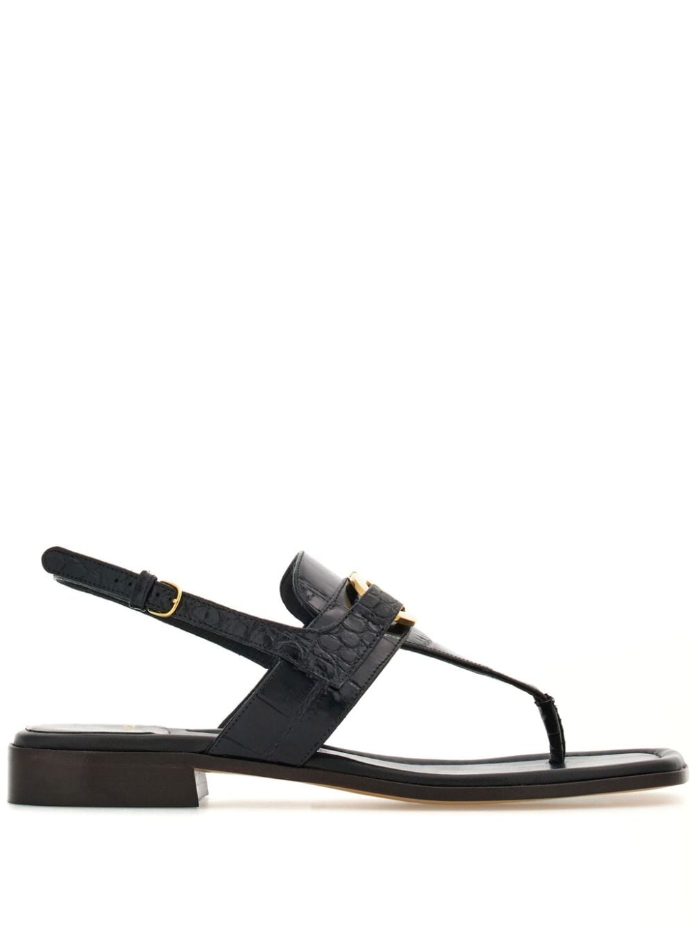 Ferragamo Gancini - buckle Leather Sandals - mondo moda griffe