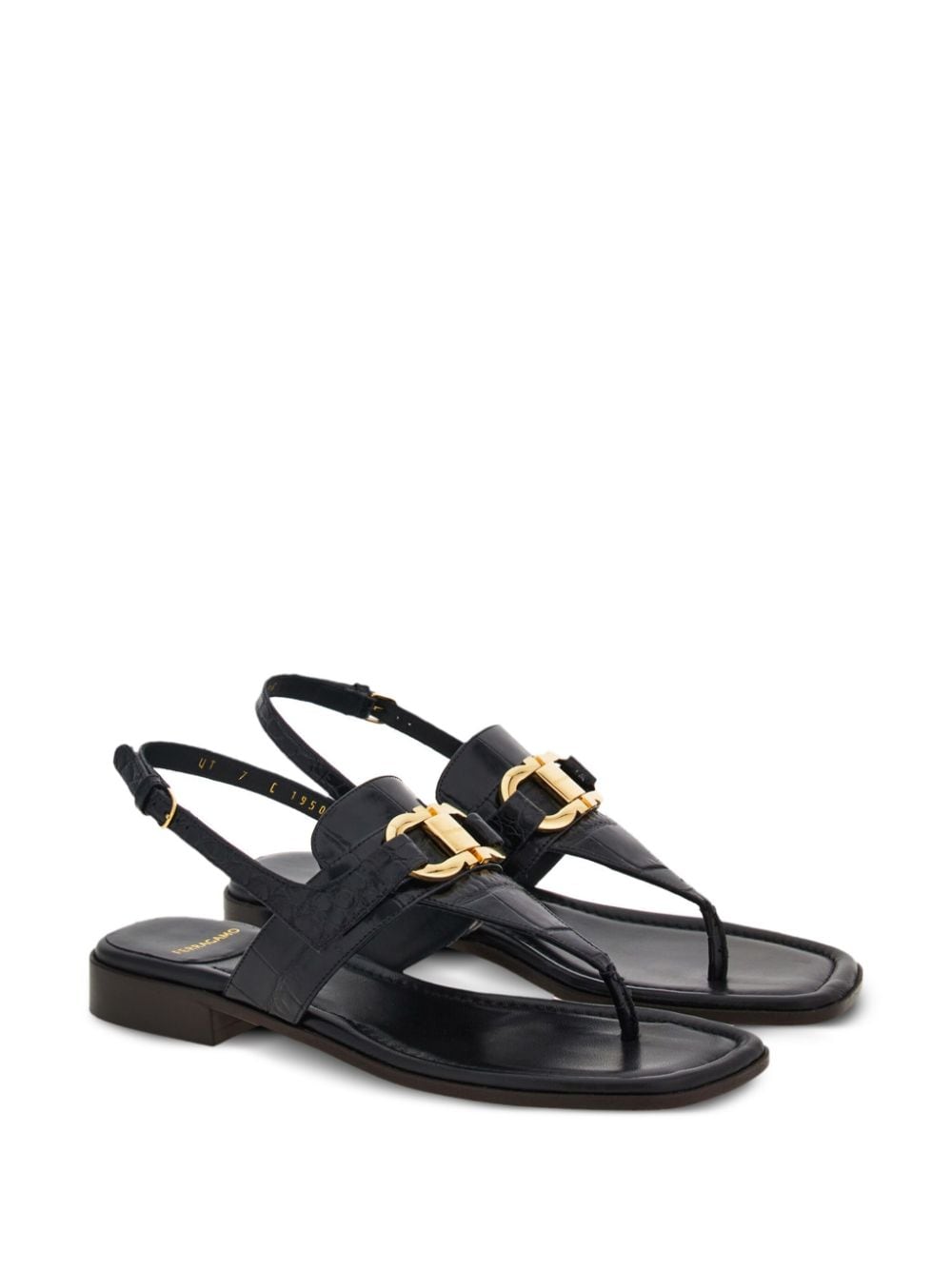 Ferragamo Gancini - buckle Leather Sandals - mondo moda griffe